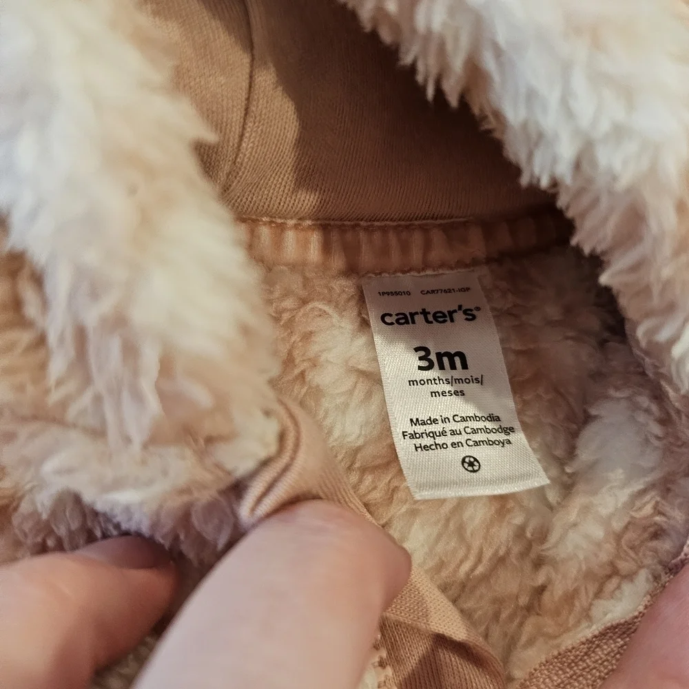 Carters Baby Leopard Sherpa Jumpsuit